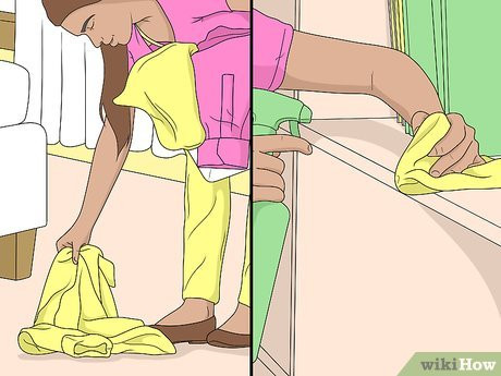 Step 1 Clear up any clutter and wipe down surfaces.