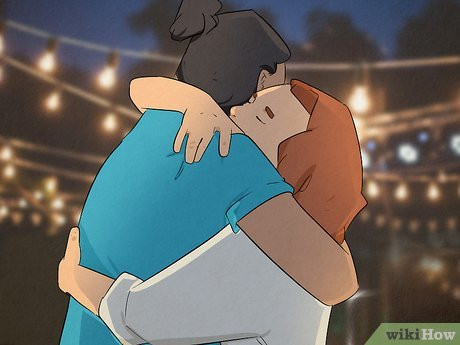 Step 3 Go up to her and give her a hug if you've been chatting online.